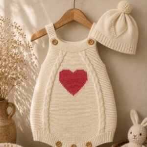Knit Romper with Cap