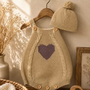 Knit Romper with Cap