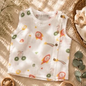 Muslin Side Wooden Button Jabla