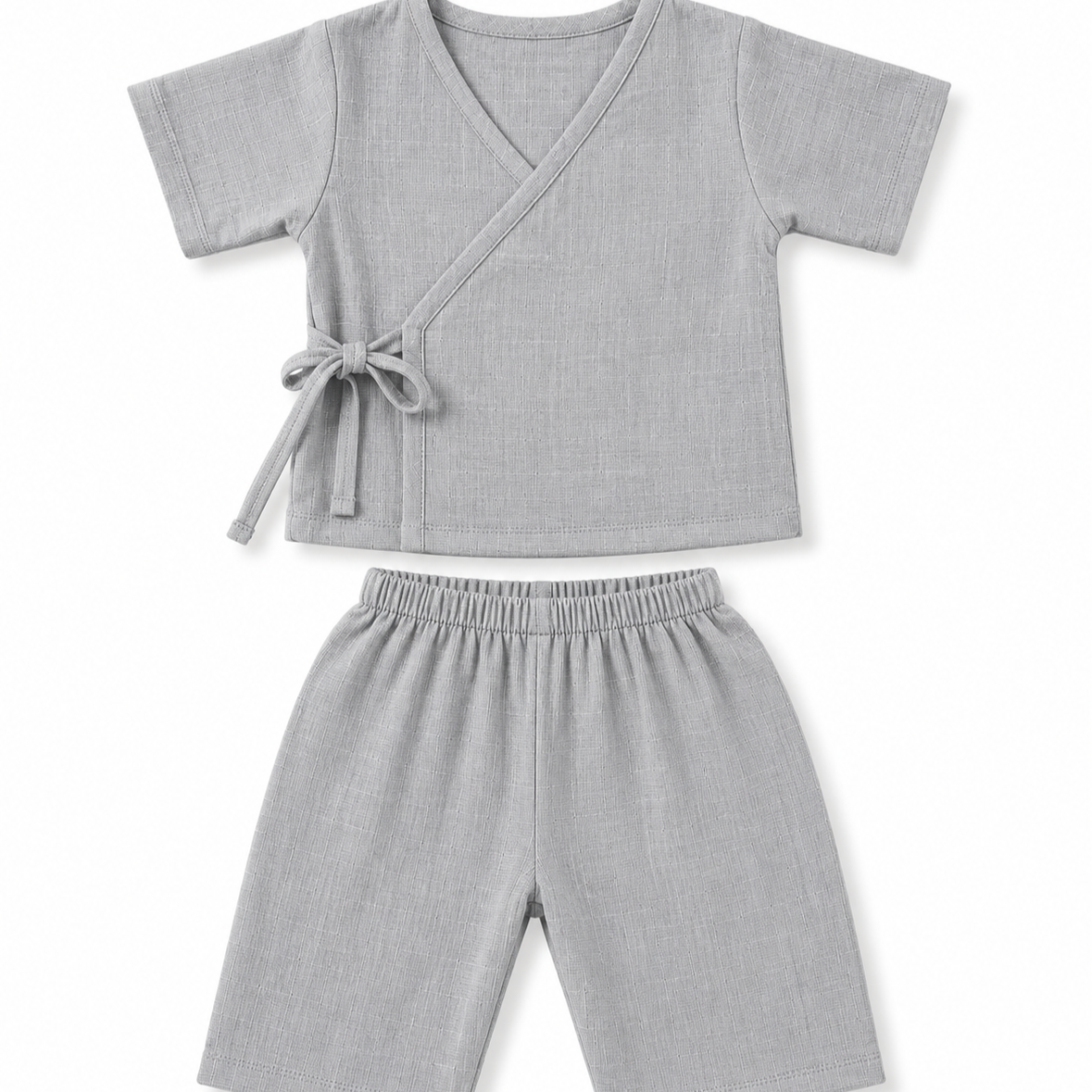 Mist Grey Kimono Cotton Co-ord Set 🌫️