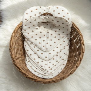 Honey Hearts Muslin Bib