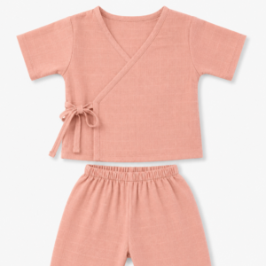 🌸 Peach Blossom Kimono Cotton Co-ord Set