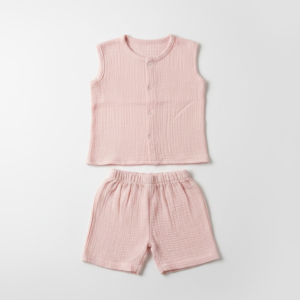 Blush Bloom Crinkled Muslin Jabla & Shorts Set