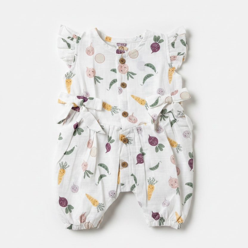 Garden Harvest Poplin Cotton Baby Romper