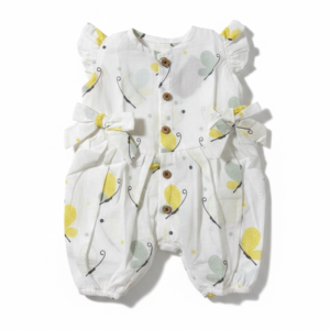 Butterfly Waltz Poplin Cotton Baby Romper