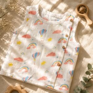 Muslin Side Wooden Button Jabla