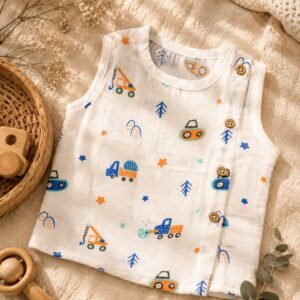 Muslin Side Wooden Button Jabla
