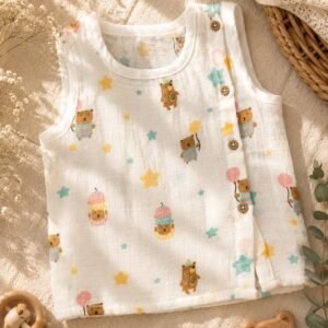 Muslin Side Wooden Button Jabla