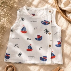 Muslin Side Wooden Button Jabla