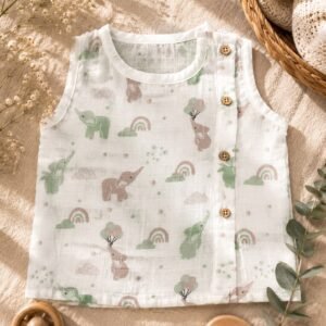 Muslin Side Wooden Button Jabla