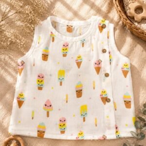 Muslin Side Wooden Button Jabla