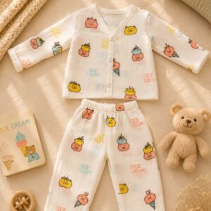 Muslin full sleeve Night suits
