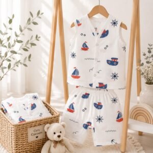 Muslin Co-Ord Set (0–3 Months)