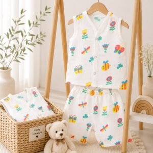 Muslin Co-Ord Set (0–3 Months)