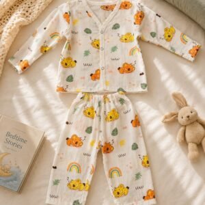 Muslin night suit  (3-6 months)