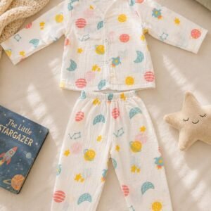 Muslin night suit  (6-9 months)
