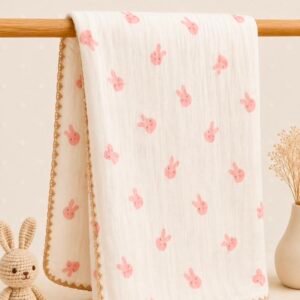 Crinkled Muslin Dotted Blanket