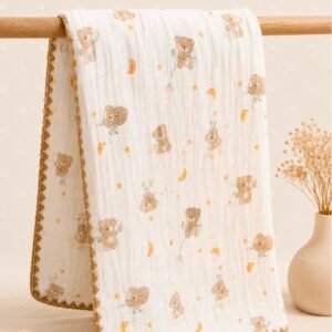 Crinkled Muslin Dotted Blanket